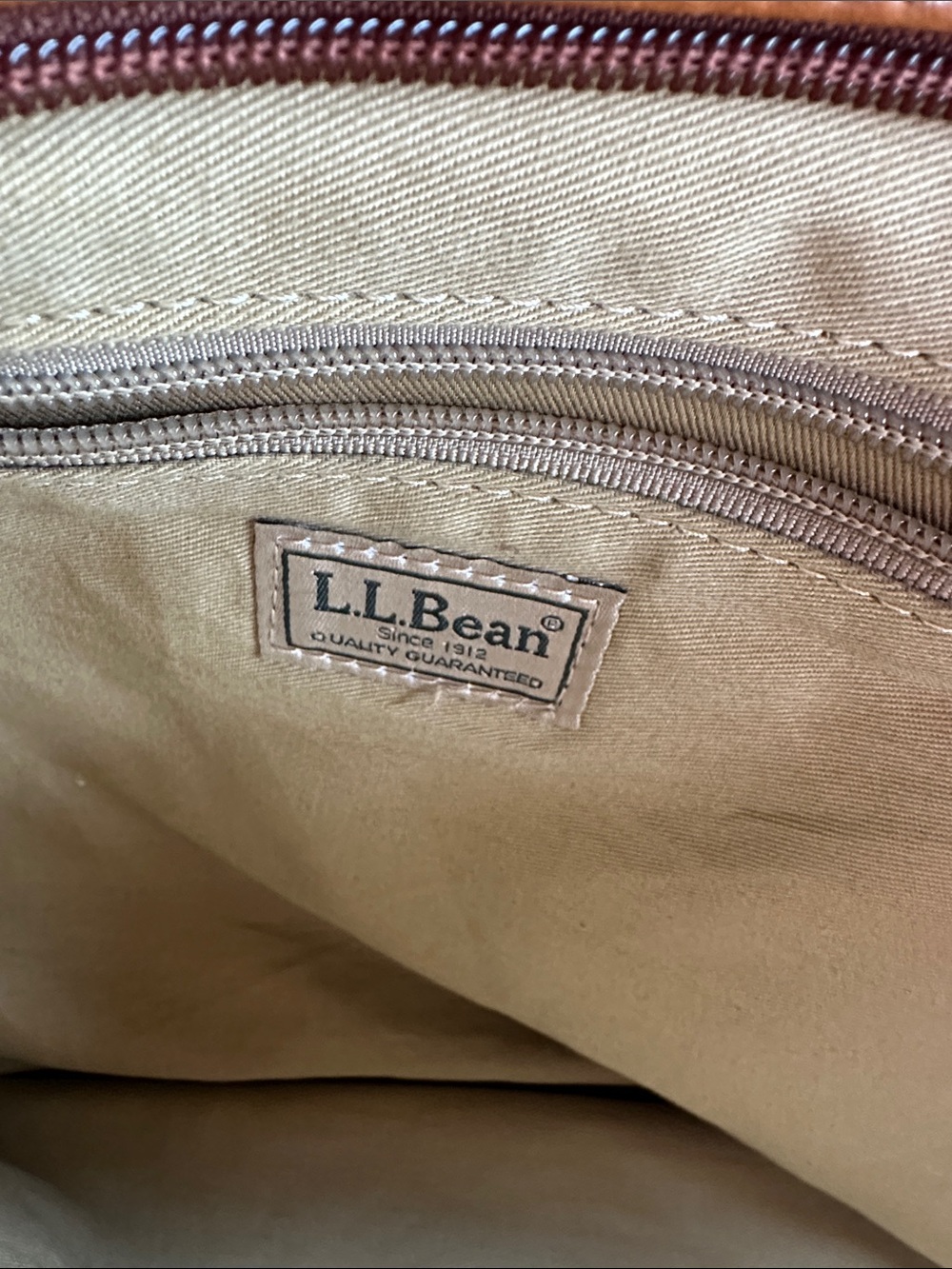 Vintage L L Bean Patchwork Leather-Trim Tote Bag in Multicolor - Picture 6 of 9